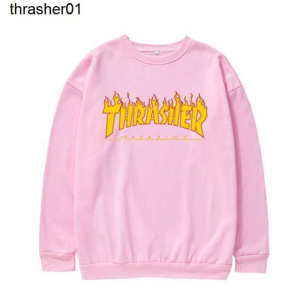 men's hoodies designer sweatshirts thrasher winter round neck pullover sweater men's women's leisure long sleeve loose new ho, Black 
men's hoodies designer sweatshirts thrasher winter round neck pullover sweater men's women's leisure long sleeve loose new ho, Black