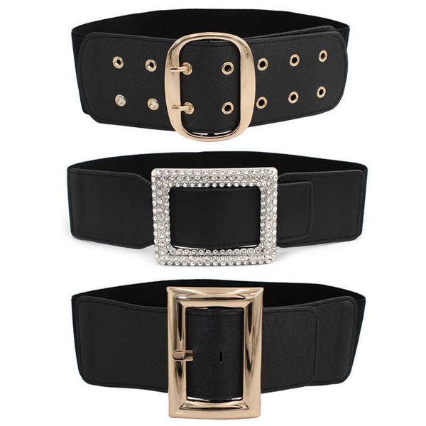 belts women wide elastic dress belt stretch waist belt vintage fashion casual cinch belt buckle retro pu leather punk waistband g221019, Black;brown
belts women wide elastic dress belt stretch waist belt vintage fashion casual cinch belt buckle retro pu leather punk waistband g221019, Black;brown