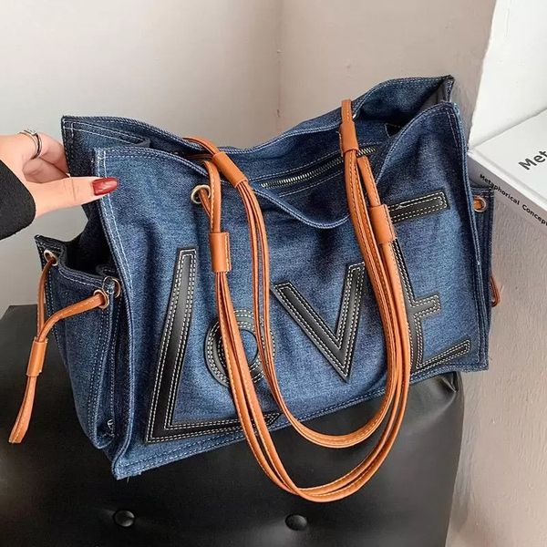evening bags large capacity denim letters tote bag autumn casual personality ladies shoulder retro all-match handbags female
evening bags large capacity denim letters tote bag autumn casual personality ladies shoulder retro all-match handbags female