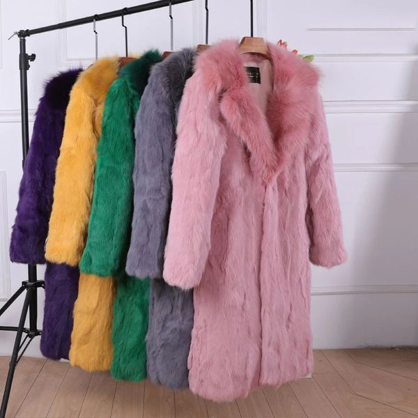 women true fur winter rabbit genuine fur coat luxury long overcoat thick warm plus size female plush coats, Black
women true fur winter rabbit genuine fur coat luxury long overcoat thick warm plus size female plush coats, Black