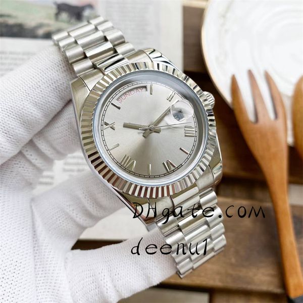 men's automatic mechanical watch 40mm 904l stainless steel roman digital watch designer sapphire glass super luminous waterproof montre, Slivery;brown
men's automatic mechanical watch 40mm 904l stainless steel roman digital watch designer sapphire glass super luminous waterproof montre, Slivery;brown