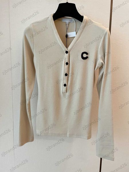 womens clothes v-neck half-cut button-up long-sleeved t-shirt contrasting letter jacquard slim version simple versatile base shirt women clo, White
womens clothes v-neck half-cut button-up long-sleeved t-shirt contrasting letter jacquard slim version simple versatile base shirt women clo, White