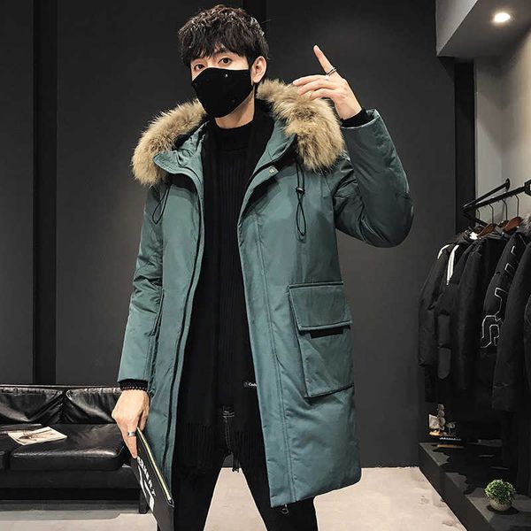 winter men's down jacket medium and long fashion hooded thickened work clothes printing, Black
winter men's down jacket medium and long fashion hooded thickened work clothes printing, Black