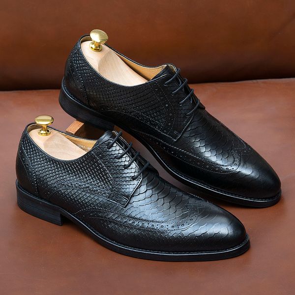 fashion mens derby formal shoes genuine cow leather handmade lace-up snake pattern wing tip toe wedding party dress shoe for men, Black
fashion mens derby formal shoes genuine cow leather handmade lace-up snake pattern wing tip toe wedding party dress shoe for men, Black