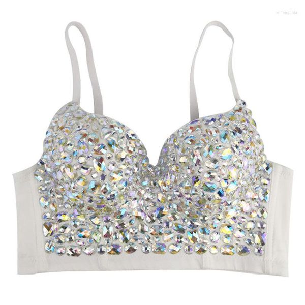 women's tanks women ab colored rhinestone bustier crop spaghetti strap push up bralette glitter club party corset bra vest, White
women's tanks women ab colored rhinestone bustier crop spaghetti strap push up bralette glitter club party corset bra vest, White