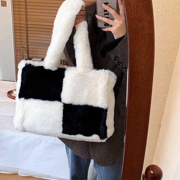 hbp shopping bags winter plush single shoulder bag fashion foreign style splicing women's hanbag fashion trend large capacity portable
hbp shopping bags winter plush single shoulder bag fashion foreign style splicing women's hanbag fashion trend large capacity portable