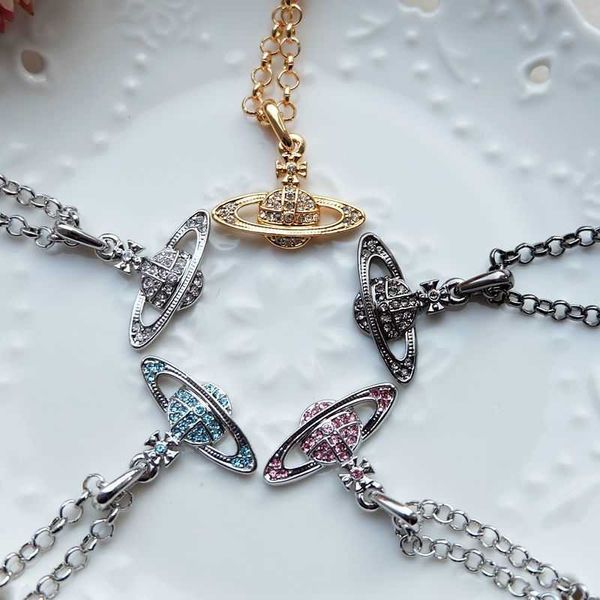 empress dowager vivienne classic full diamond shiny little saturn necklace nana punk couple special, Silver
empress dowager vivienne classic full diamond shiny little saturn necklace nana punk couple special, Silver