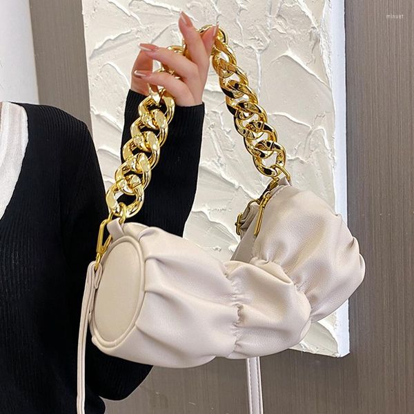 evening bags gold thick chain tote bag fashion high-quality pu leather women's designer handbag pleated shoulder messenger
evening bags gold thick chain tote bag fashion high-quality pu leather women's designer handbag pleated shoulder messenger