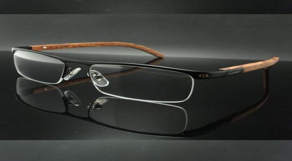 2017 new fashion eyebrow line half frame myopia for men039s business wooden leg frame with optical mirror size 5418140, Black
2017 new fashion eyebrow line half frame myopia for men039s business wooden leg frame with optical mirror size 5418140, Black