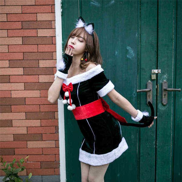 stage wear christmas cat come for women dark green off shoulder christmas dress female santa claus come cosplay t220901, Black;red
stage wear christmas cat come for women dark green off shoulder christmas dress female santa claus come cosplay t220901, Black;red