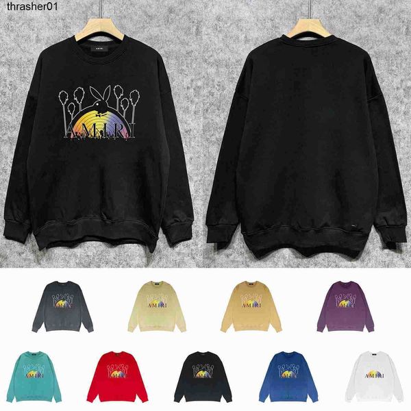 men's hoodies designer sweatshirts long fashion brand amirs rabbit rainbow print men's women's cotton long sleeved sweater ho, Black
men's hoodies designer sweatshirts long fashion brand amirs rabbit rainbow print men's women's cotton long sleeved sweater ho, Black