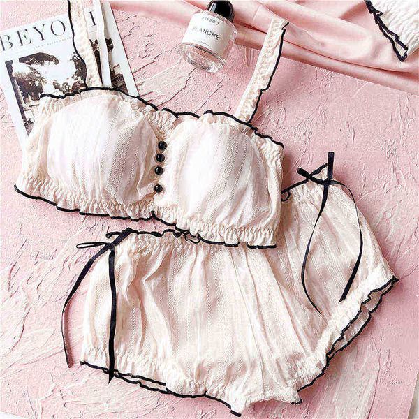 bras sets wriufred cotton tube underwear set girl wire home pajamas nightwear sweet cute bra set women lingerie mid waist panties t220907, Red;black
bras sets wriufred cotton tube underwear set girl wire home pajamas nightwear sweet cute bra set women lingerie mid waist panties t220907, Red;black