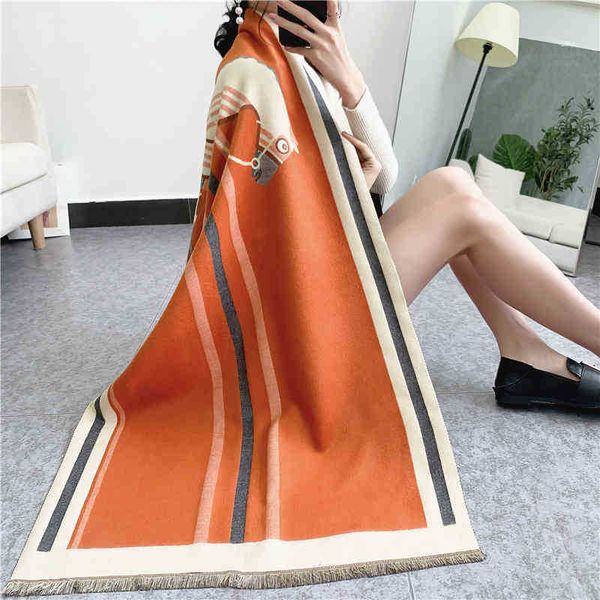 design 2022 new autumn and thickened warm imitation cashmere scarf women's shawl foreign style bib, Blue;gray
design 2022 new autumn and thickened warm imitation cashmere scarf women's shawl foreign style bib, Blue;gray