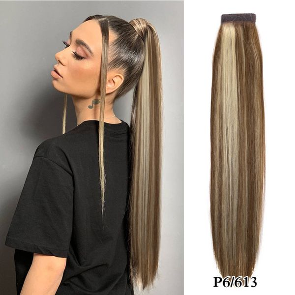 chic ponytail human hair extension wrap around highlight blond ponytails clip in extensions balayage straight pony tail hairpiece p6/613 120, Black
chic ponytail human hair extension wrap around highlight blond ponytails clip in extensions balayage straight pony tail hairpiece p6/613 120, Black