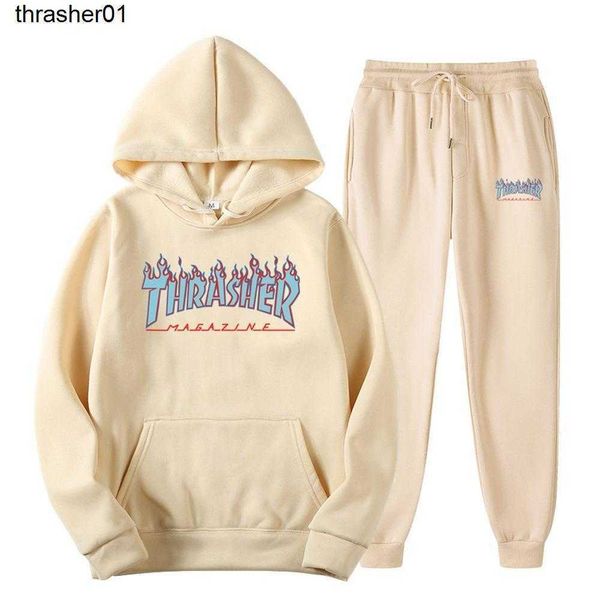 men's tracksuits designer blue thrasher printed letter sweater plush pullover men's hooded sweater fashion suit, Gray
men's tracksuits designer blue thrasher printed letter sweater plush pullover men's hooded sweater fashion suit, Gray