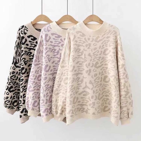 women's knits tees 2020 new women's sweater autumn and winter knitted loose leopard round neck pullover long lantern sleeve sweate, White
women's knits tees 2020 new women's sweater autumn and winter knitted loose leopard round neck pullover long lantern sleeve sweate, White