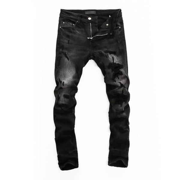 designer brand men's jeans wear hole patch youth slim print pants black, Blue
designer brand men's jeans wear hole patch youth slim print pants black, Blue