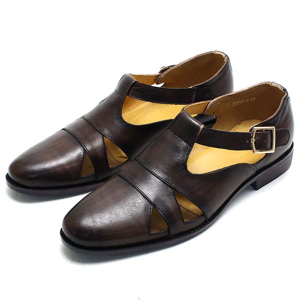 buckle strap summer shoes for men hollow out genuine cow leather breathable male sandals flats soft handmade footwear men shoes, Black
buckle strap summer shoes for men hollow out genuine cow leather breathable male sandals flats soft handmade footwear men shoes, Black