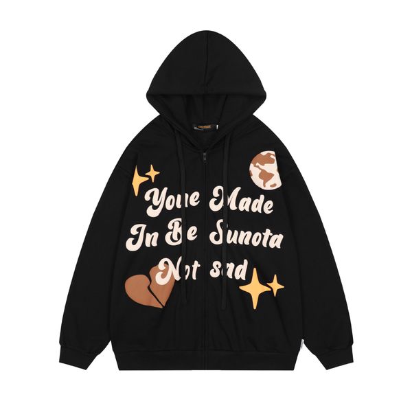 hoodie sweatshirt streetwear harajuku foam letter print zipper hooded sweatshirt fashion hip hop casual loose hoodies, Black
hoodie sweatshirt streetwear harajuku foam letter print zipper hooded sweatshirt fashion hip hop casual loose hoodies, Black