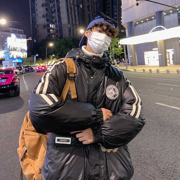 men's down jacket 2022 winter new trend short windproof men, Black