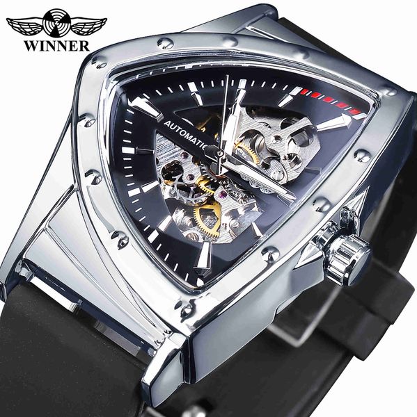 wristwatches winner sports style watches men's transparent mechanical triangle automatic military watch with luminous hands, Slivery;brown
wristwatches winner sports style watches men's transparent mechanical triangle automatic military watch with luminous hands, Slivery;brown