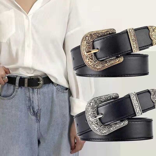 belts retro metal pin buckle women belt vintage carved pu leather gothic waist belt ladies casual jeans pants waistband strap g221019, Black;brown
belts retro metal pin buckle women belt vintage carved pu leather gothic waist belt ladies casual jeans pants waistband strap g221019, Black;brown