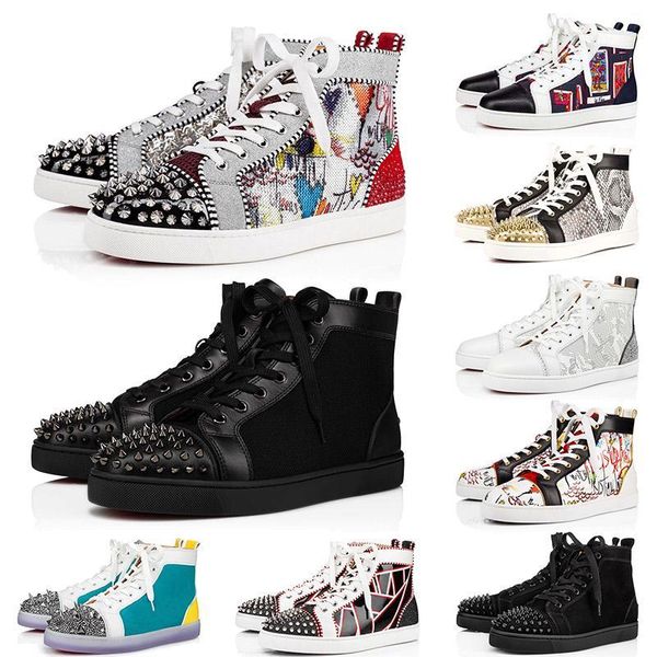 red-bottoms shoe christians customized shoes womens designer casual shoe luxury spike leather studded platform graffiti flat men de fov, Black
red-bottoms shoe christians customized shoes womens designer casual shoe luxury spike leather studded platform graffiti flat men de fov, Black