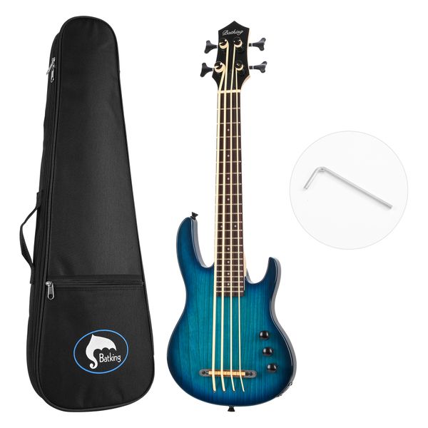 ukulele electric bass uke guitar mini 4string aquila string from italy eadg ashwood body w/gig bag in blue color
ukulele electric bass uke guitar mini 4string aquila string from italy eadg ashwood body w/gig bag in blue color