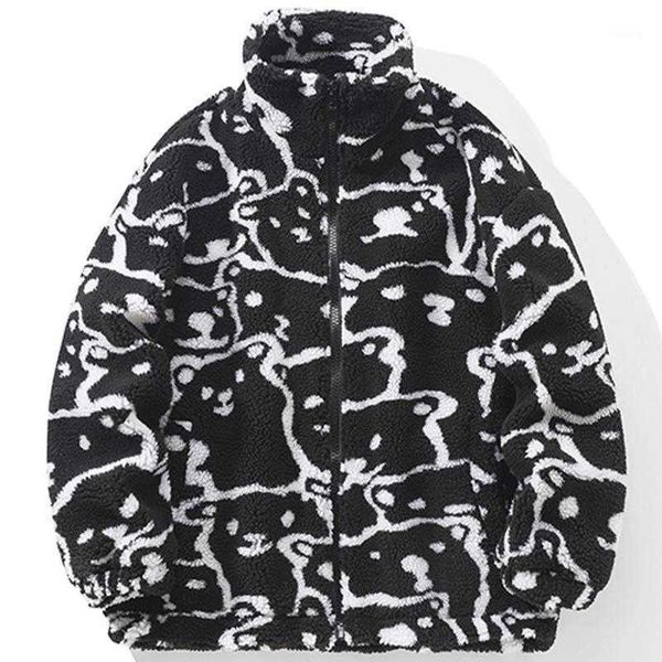 men's jackets lacible harajuku men zipper polar fleece jacket coat streetwear cute bear pattern windbreaker winter cotton outwear, Black;brown
men's jackets lacible harajuku men zipper polar fleece jacket coat streetwear cute bear pattern windbreaker winter cotton outwear, Black;brown
