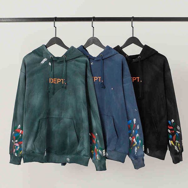 designer 2022 fashion men's hoodies cotton sweater galleryt deptss speckle graffiti letter print wash worn loose hooded sweater, Black
designer 2022 fashion men's hoodies cotton sweater galleryt deptss speckle graffiti letter print wash worn loose hooded sweater, Black