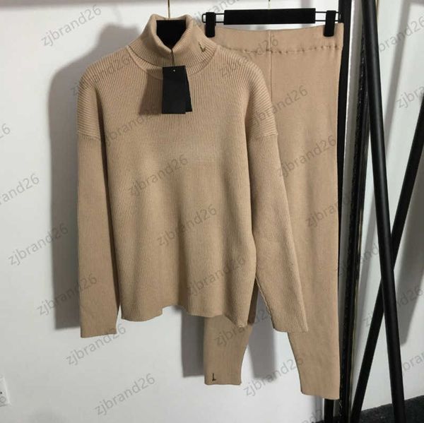 womens two piece pant brand logo embellished high collar long sleeve sweater elastic waist slim trousers autumn and winter warm women appar, White
womens two piece pant brand logo embellished high collar long sleeve sweater elastic waist slim trousers autumn and winter warm women appar, White