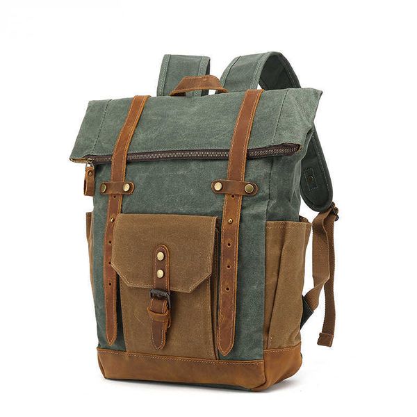 hbp backpack double shoulder travel bag with crazy horse leather backpack men's oil wax canvas computer travel bag water repellent 2209
hbp backpack double shoulder travel bag with crazy horse leather backpack men's oil wax canvas computer travel bag water repellent 2209