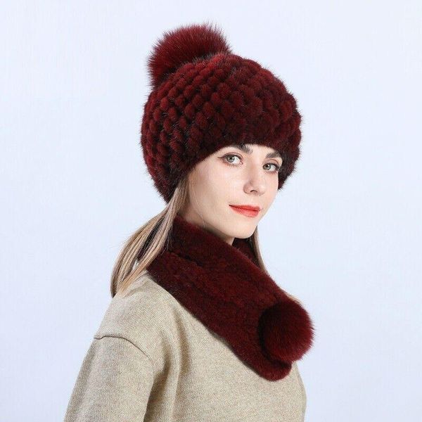 winter fur hat scarf sets women real mink beanie cap neckerchief fox pompom, Blue;gray
winter fur hat scarf sets women real mink beanie cap neckerchief fox pompom, Blue;gray