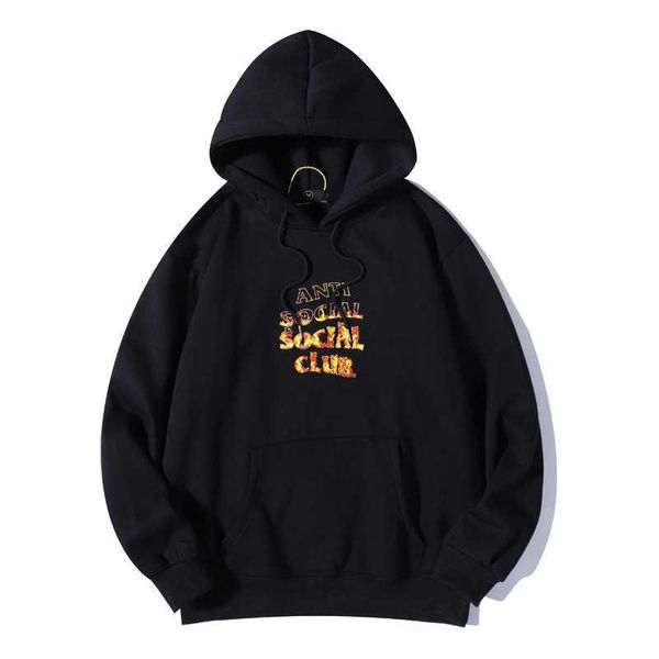 new classic flame anti social club fire inside flame letter men's and women's brushed hoodie in autumn and winter 2021, Black
new classic flame anti social club fire inside flame letter men's and women's brushed hoodie in autumn and winter 2021, Black