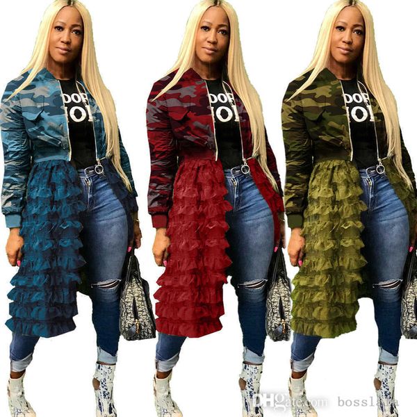 womens camouflage printed coats zipper mesh splicing jacket autumn windbreaker plus size clothes 3xl, Black;brown
womens camouflage printed coats zipper mesh splicing jacket autumn windbreaker plus size clothes 3xl, Black;brown