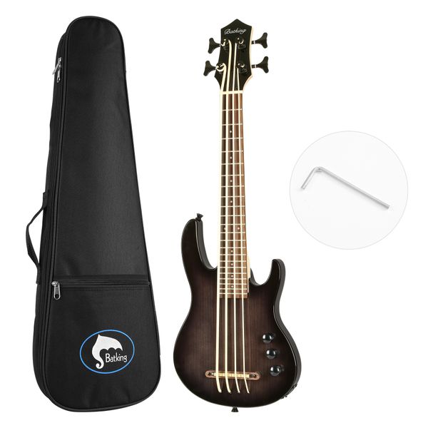 ukulele electric bass uke guitar mini 4string aquila string from italy eadg ashwood body w/gig bag in black color
ukulele electric bass uke guitar mini 4string aquila string from italy eadg ashwood body w/gig bag in black color