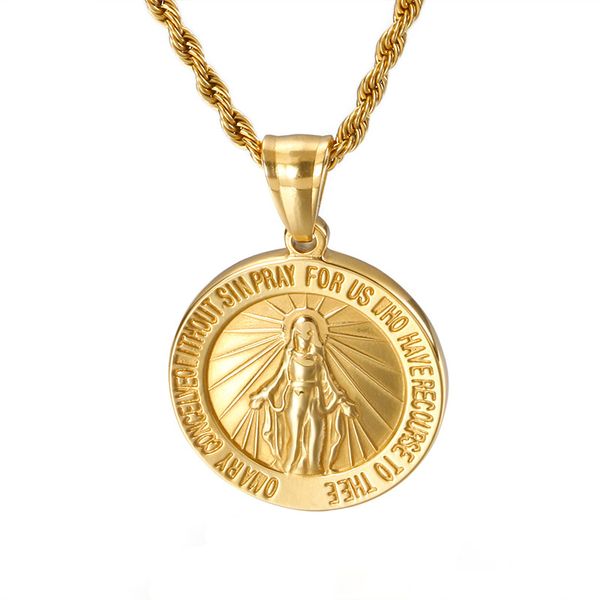 stainless steel virgin mary letter pendant necklaces 18k gold plated clavicle sweater chain, Silver
stainless steel virgin mary letter pendant necklaces 18k gold plated clavicle sweater chain, Silver