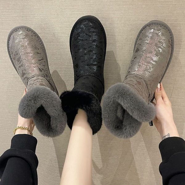 winter waterproof cotton boots fashion lovely female fur short tube plus velvet thick bottom comfortable leisure, Black
winter waterproof cotton boots fashion lovely female fur short tube plus velvet thick bottom comfortable leisure, Black
