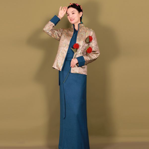 asian ethnic clothing vintage dress elegant tibetan robe traditional women oriental vestido antique pattern costume, Red
asian ethnic clothing vintage dress elegant tibetan robe traditional women oriental vestido antique pattern costume, Red
