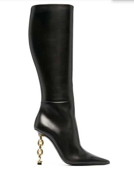 women long boot black leathers chain-trimme leather ankle boots soft calf boots gold heeled knee booties luxury brand designer with box
women long boot black leathers chain-trimme leather ankle boots soft calf boots gold heeled knee booties luxury brand designer with box