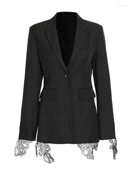 women's suits patchwork lace blazers for women notched collar long sleeve minimalist slim blazer female fashion clothing autumn, White;black
women's suits patchwork lace blazers for women notched collar long sleeve minimalist slim blazer female fashion clothing autumn, White;black
