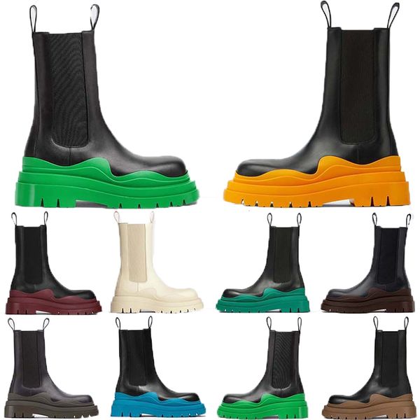 women for men designer chaelsea ankle boots leather martin boot fashion non-slip wave colored rubber battle sole platform shoes size 35-44, Black
women for men designer chaelsea ankle boots leather martin boot fashion non-slip wave colored rubber battle sole platform shoes size 35-44, Black