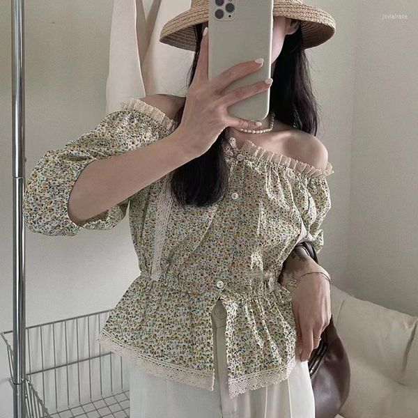 women's blouses slash neck slim waist shirt blouse women flower printed puff sleeve lace patchwork sweet gentle modis blusas mujer, White
women's blouses slash neck slim waist shirt blouse women flower printed puff sleeve lace patchwork sweet gentle modis blusas mujer, White