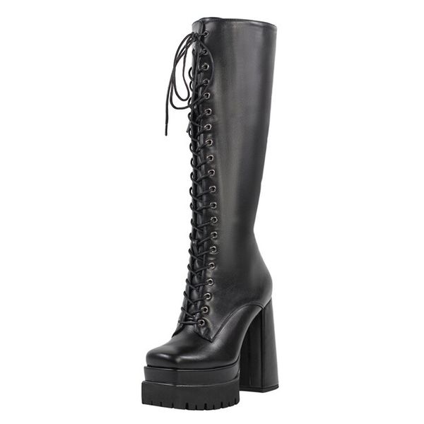2023 women's boots new european and american fashion lace up heel thick bottom knee high zipper boots black white
2023 women's boots new european and american fashion lace up heel thick bottom knee high zipper boots black white