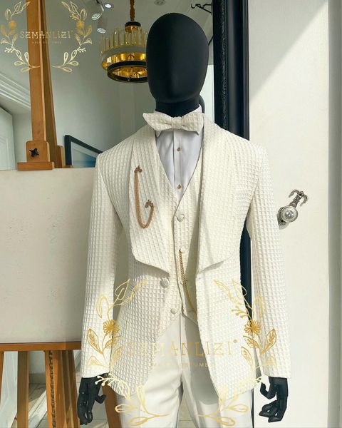szmanlizi latest plaid design ivory wedding suits for men 3 pieces terno slim fit groom formal party tuxedo male suit sets, Black;gray
szmanlizi latest plaid design ivory wedding suits for men 3 pieces terno slim fit groom formal party tuxedo male suit sets, Black;gray