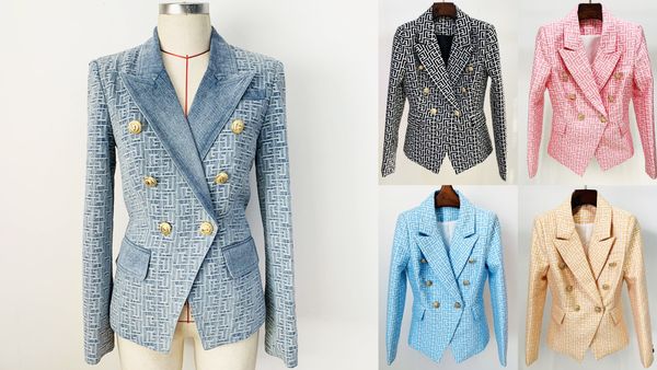 high-quality office lady blazer with geometric pattern lion buttons double-breasted, White;black
high-quality office lady blazer with geometric pattern lion buttons double-breasted, White;black