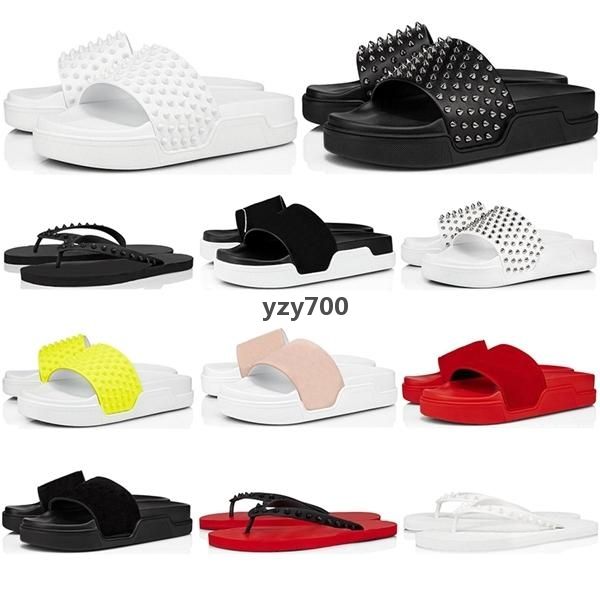 red bottomed shoe christians red flip flops leather slippers slides sandals men women triple black white yellow pink spikes summe atn
red bottomed shoe christians red flip flops leather slippers slides sandals men women triple black white yellow pink spikes summe atn