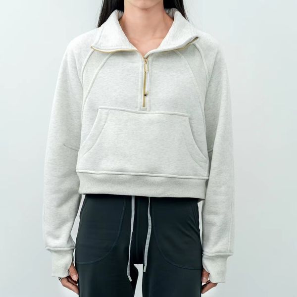 women's stand-up high collar jackets autumn fleece yoga wear scuba oversized half-zip hoodie hoodies sweatshirts embroidered logo cropp, Black;brown
women's stand-up high collar jackets autumn fleece yoga wear scuba oversized half-zip hoodie hoodies sweatshirts embroidered logo cropp, Black;brown