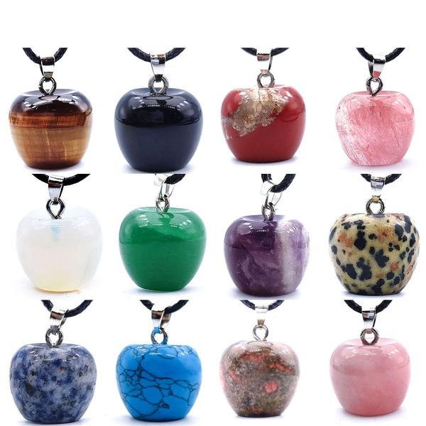 natural crystal stone 20mm apple pendant necklace amethyst rose quartz christmas eve necklace for women girl gifty, Silver
natural crystal stone 20mm apple pendant necklace amethyst rose quartz christmas eve necklace for women girl gifty, Silver