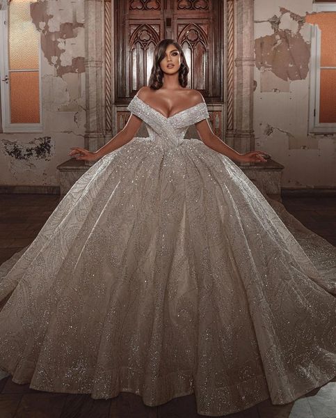 luxury beads wedding dress off shoulder lace sequins bridal gowns sleeveless crystals robe de mariee, White
luxury beads wedding dress off shoulder lace sequins bridal gowns sleeveless crystals robe de mariee, White
